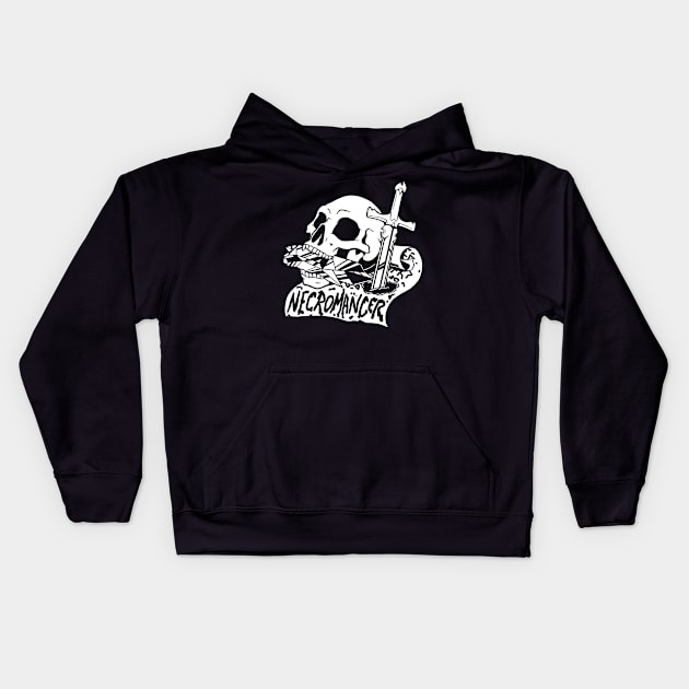 Necromancer Class - White Design Kids Hoodie by CliffeArts